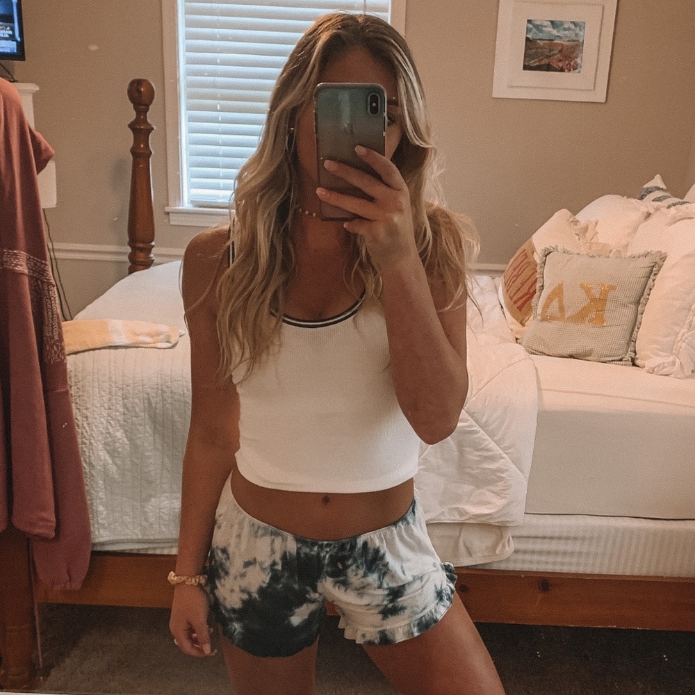 BRANDY MELVILLE Blue Tie Dye Vodi Shorts